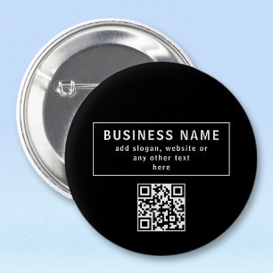 Upload QR code or Logo   Modern Black 6 Cm Round Badge