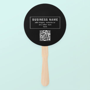 Upload QR code or Logo   Modern Black Hand Fan
