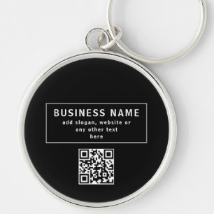 Upload QR code or Logo   Modern Black Key Ring