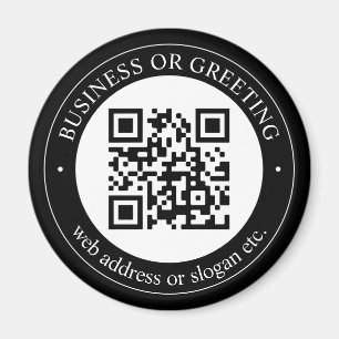 Upload QR code or Logo   Modern Black Magnet