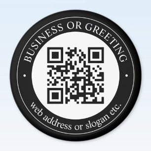 Upload QR code or Logo Modern Black Magnet