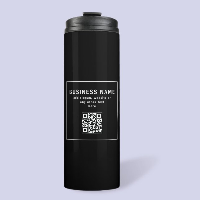 Upload QR code or Logo | Modern Black Thermal Tumbler (Creator Uploaded)