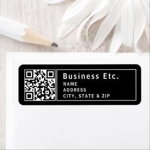 Upload QR code or Logo   Modern Return Address Label