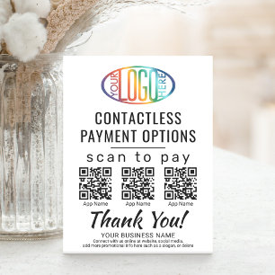 Upload QR Codes & Logo 3 Payment Apps Business Pedestal Sign