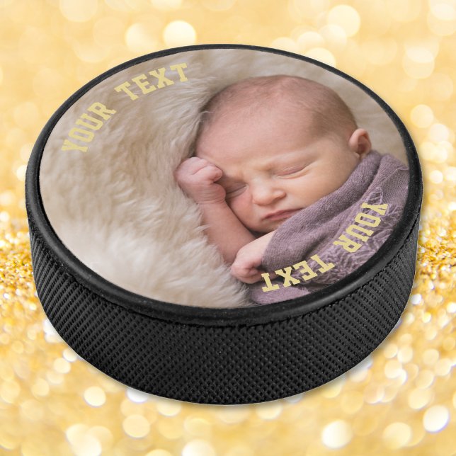 Upload Selfie and Create Custom Personalised Photo Hockey Puck (Upload Selfie and Create Custom Personalized Photo Hockey Puck)