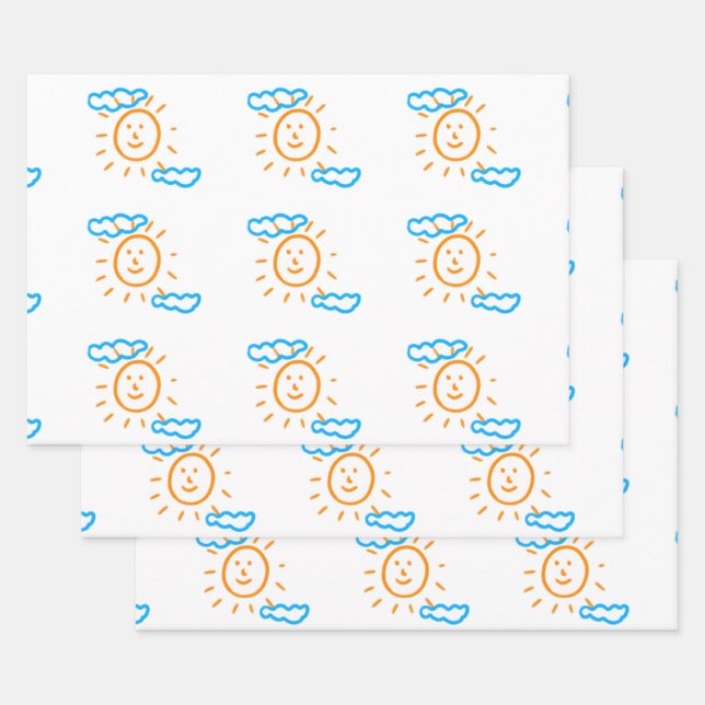 Upload Youar Art Drawing Turn Kids Artwork to Wrapping Paper Sheet (Set)