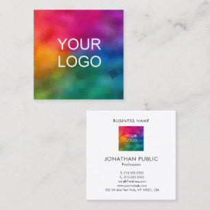 Upload Your Business Company Logo Professional Square Business Card