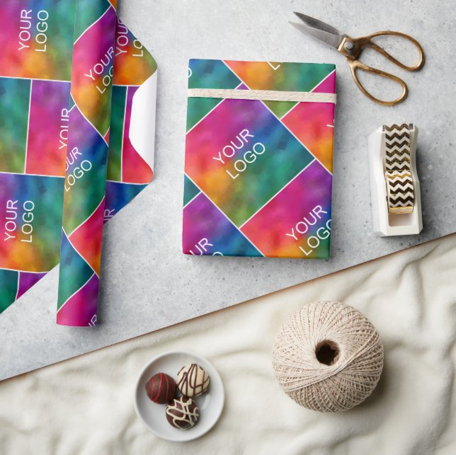 Upload Your Business Logo Here Template Custom Wrapping Paper (Crafts)