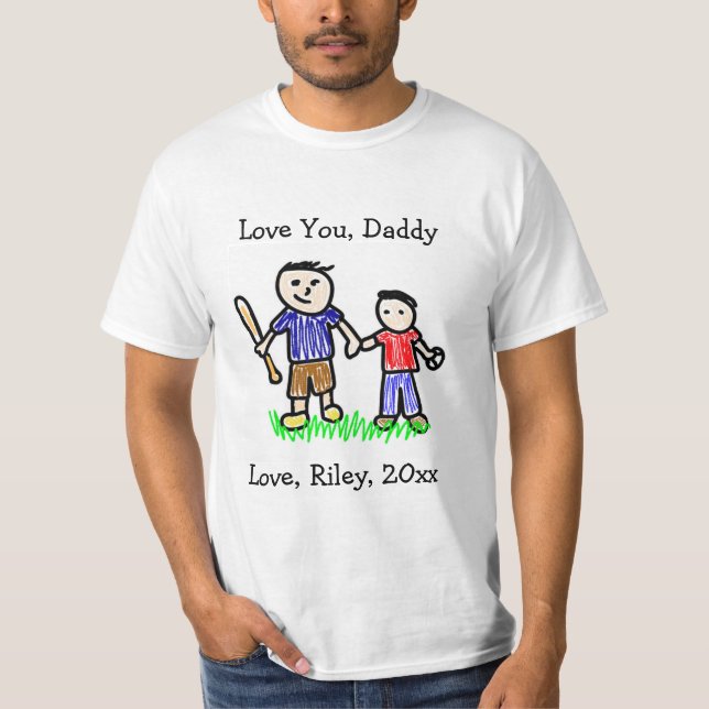 Upload Your Child's Artwork | Cute Father's Day  T-Shirt (Front)