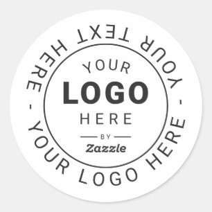 Upload Your Company Logo and Wording Classic Round Sticker