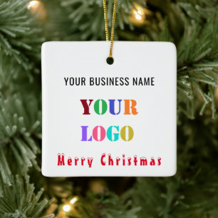 Upload Your Company Logo Text Christmas Ornament