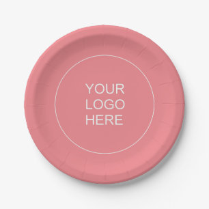 Upload Your Company Logo Text Template Charisma Paper Plate
