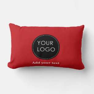 Upload Your Custom Business Logo To Holiday Red Lumbar Cushion