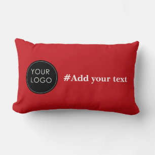 Upload Your Custom Business Logo To Red Lumbar Cushion