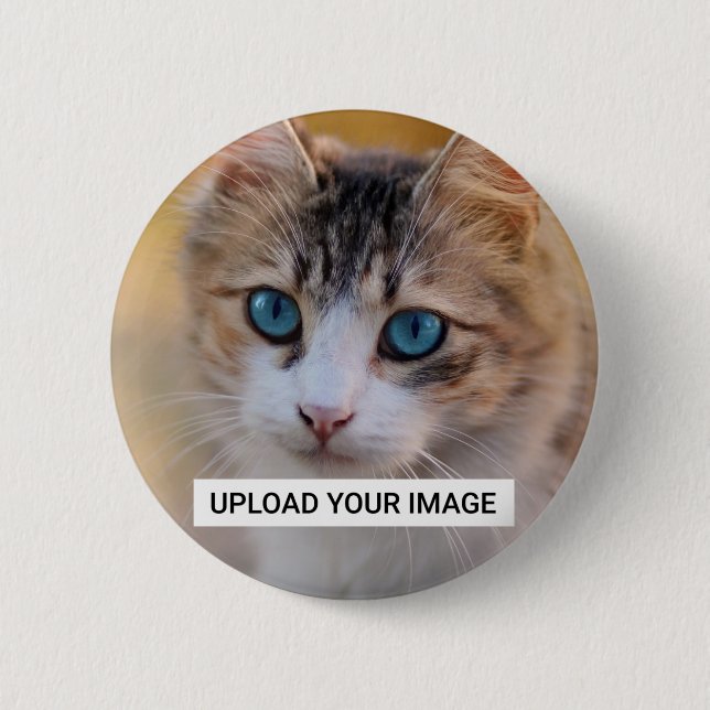 Upload Your Cute Cat Photo 6 Cm Round Badge (Front)