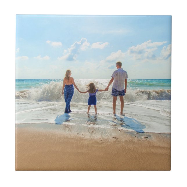 Upload Your Family Photo Ceramic Tile Gift (Front)