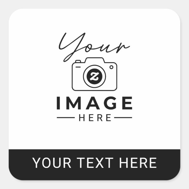 Upload Your Favourite Photo and Text Square Sticker (Front)