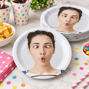 Upload Your Funny Photo Selfie Party Paper Plate