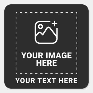 Upload Your Image and Text Square Sticker