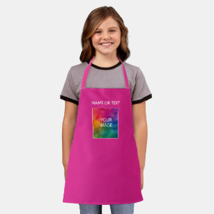 Upload Your Image Photo Here Add Text Or Name Pink Apron