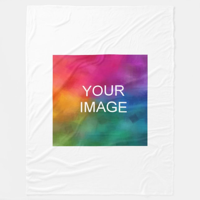 Upload Your Image Photo Picture Or Logo Simple Fleece Blanket (Front)