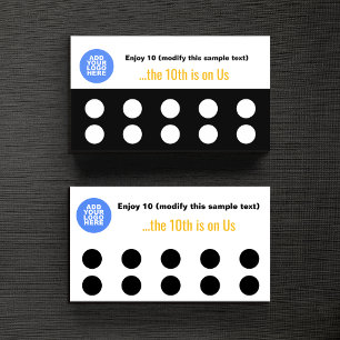 Upload Your Logo 10 Stamp Punch Customer Loyalty Card
