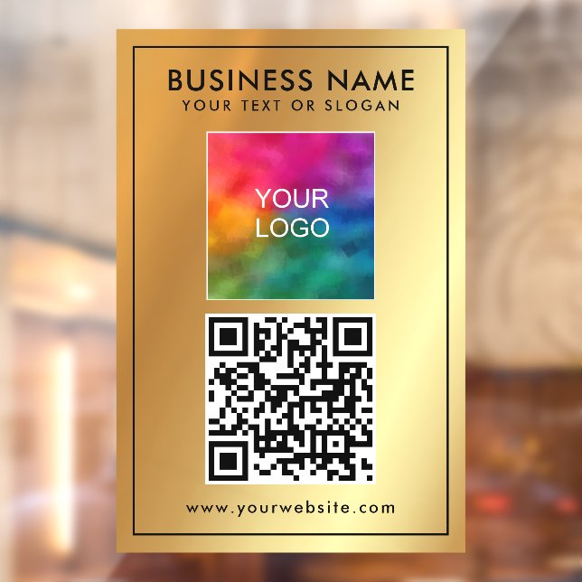 Upload Your Logo Add Text QR Code Template Gold (Sheet 2)