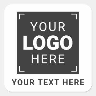 Upload Your Logo and Custom Message Square Sticker