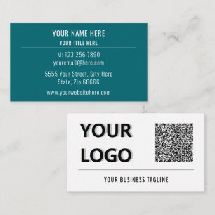Upload Your Logo and QR Code Business Card Example
