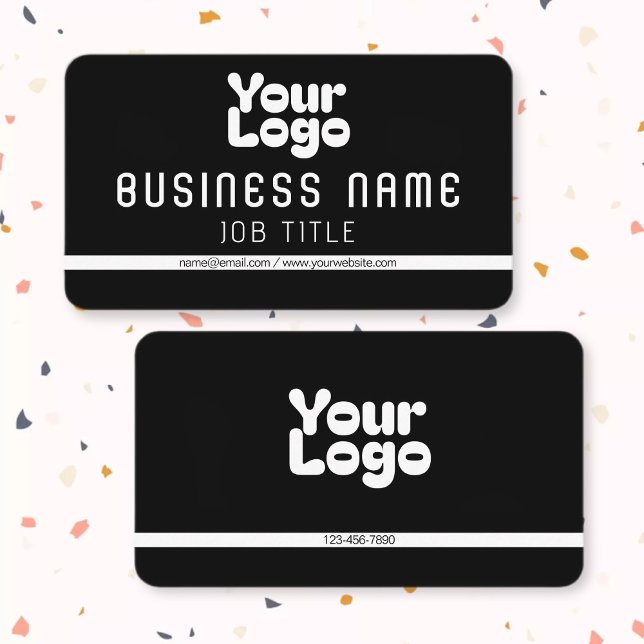Upload Your Logo | Black & White (editable) Business Card (Creator Uploaded)