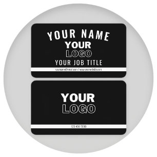 Upload Your Logo Black & White (editable) Business Card