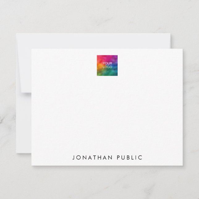 Upload Your Logo Custom Name Modern Minimalist Card (Front)