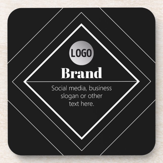 Upload Your Logo & Customisable Text Design Coaster (Front)