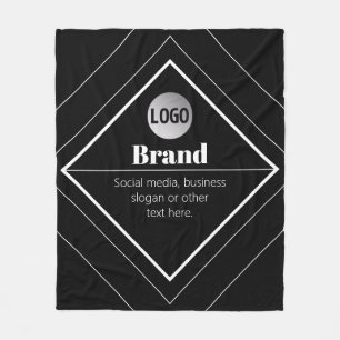 Upload Your Logo & Customisable Text Design Fleece Blanket