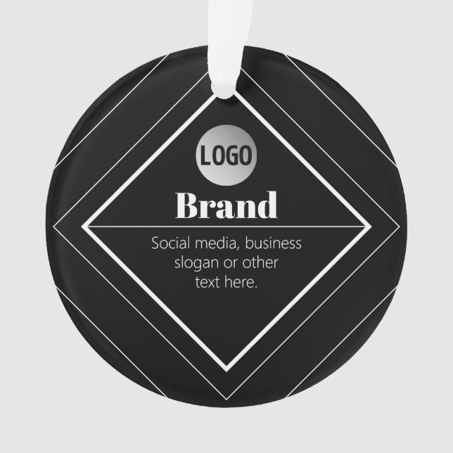 Upload Your Logo & Customisable Text Design Ornament (Front)