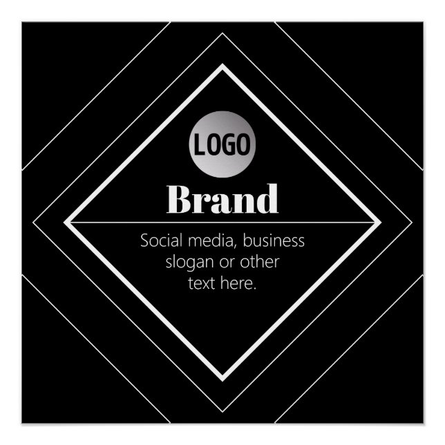 Upload Your Logo & Customisable Text Design Poster (Front)