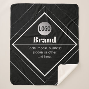 Upload Your Logo & Customisable Text Design Sherpa Blanket