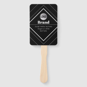 Upload Your Logo & Customizable Text Design Hand Fan