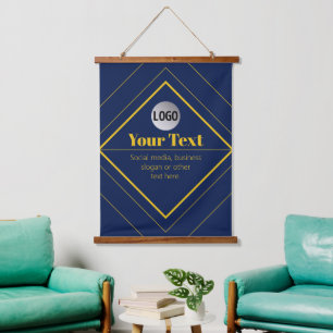 Upload Your Logo & Customizable Text Design Hanging Tapestry