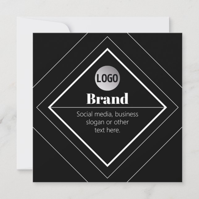 Upload Your Logo & Customizable Text Design Invitation (Front)