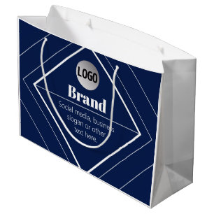 Upload Your Logo & Customizable Text Design Large Gift Bag
