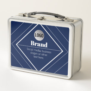 Upload Your Logo & Customizable Text Design Metal Lunch Box