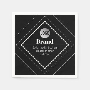 Upload Your Logo & Customizable Text Design Napkin