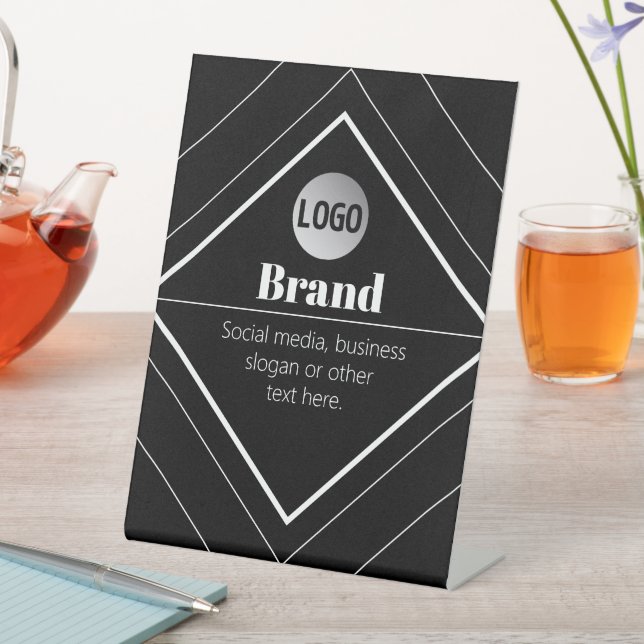 Upload Your Logo & Customizable Text Design Pedestal Sign (In SItu)