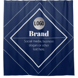 Upload Your Logo & Customizable Text Design Shower Curtain