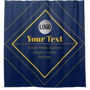 Upload Your Logo & Customizable Text Design Shower Curtain