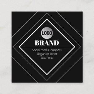 Upload Your Logo & Customizable Text Design Square Business Card
