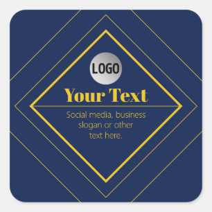 Upload Your Logo & Customizable Text Design Square Sticker