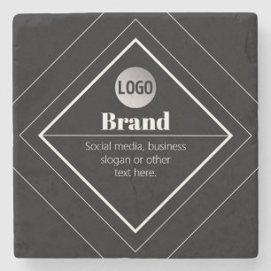 Upload Your Logo & Customizable Text Design Stone Coaster