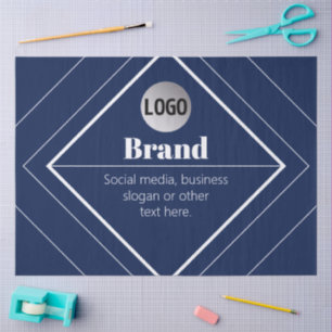 Upload Your Logo & Customizable Text Design Tissue Paper